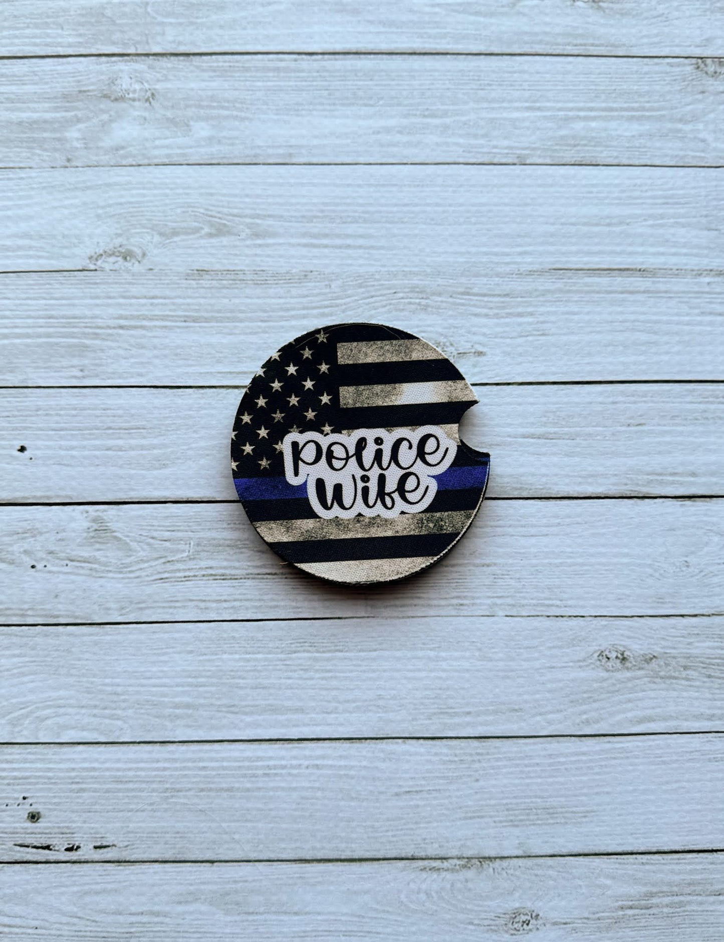 "Police Wife" car coasters - 2pk
