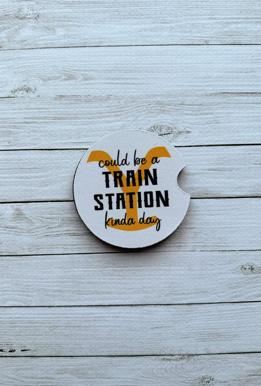 "Train Station" car coasters - 2pk
