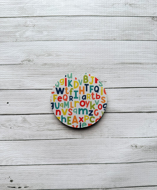 "Alphabet" car coasters - 2pk