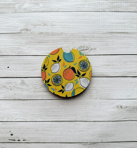 "Citrus" car coasters - 2pk