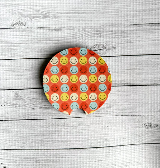 "Bright Smiles" car coasters - 2pk