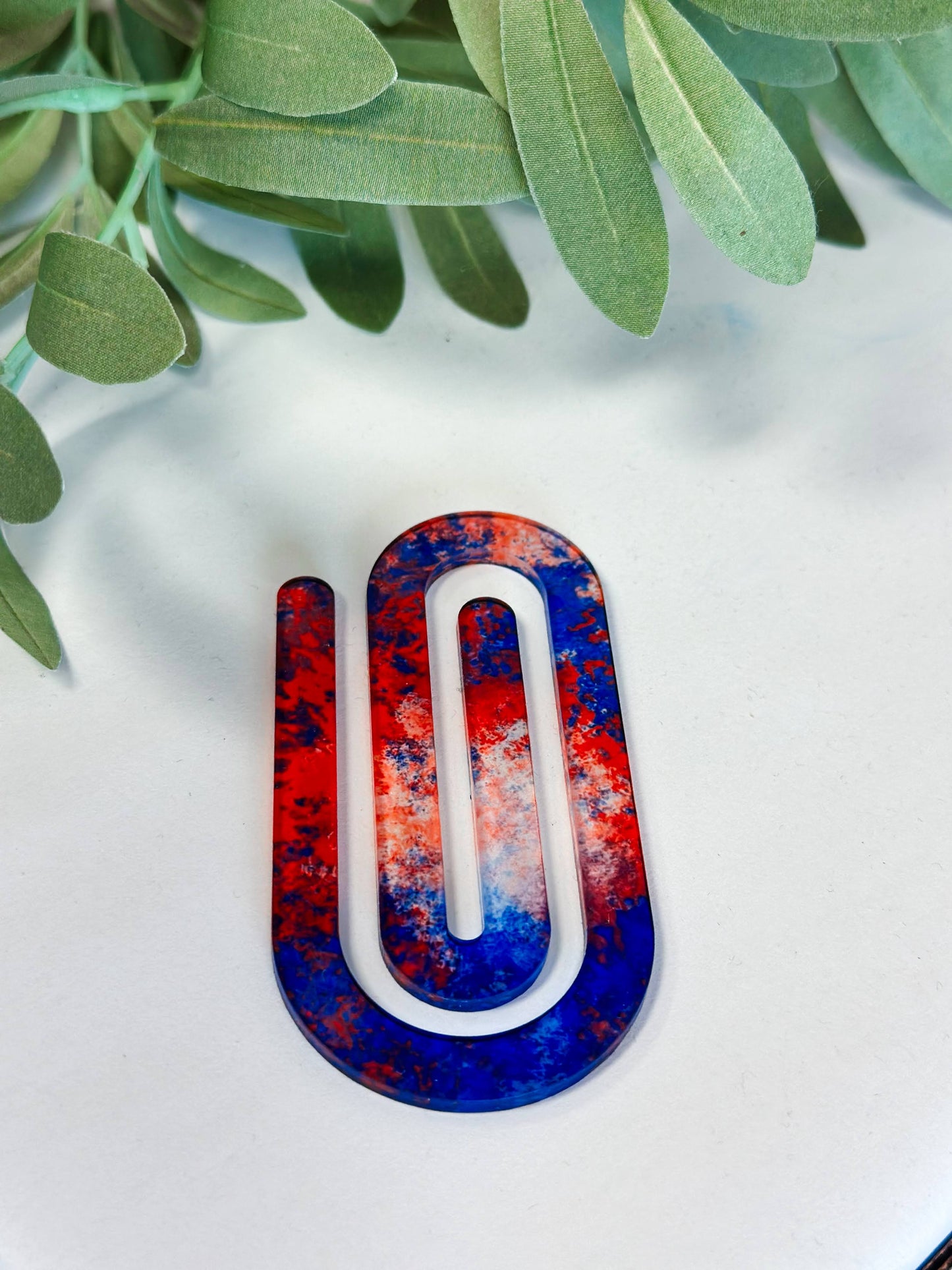 American tie dye jumbo paperclip bookmark