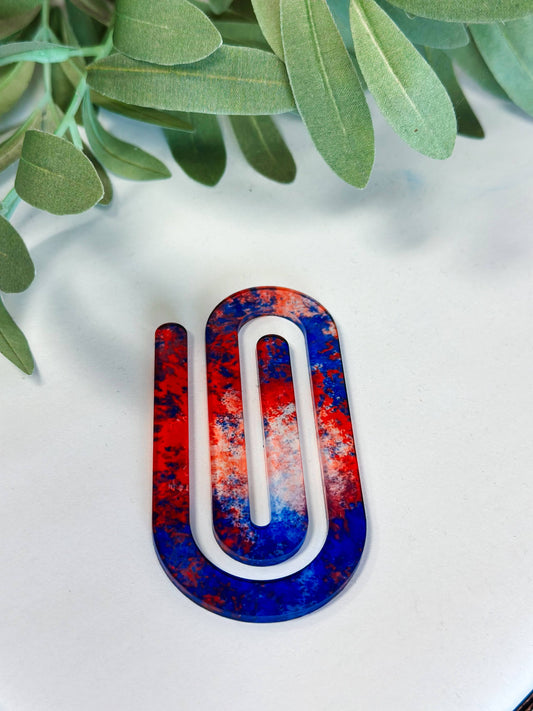 American tie dye jumbo paperclip bookmark