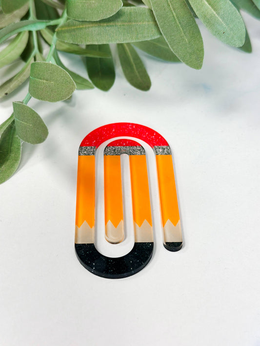 Pencil jumbo paperclip bookmark