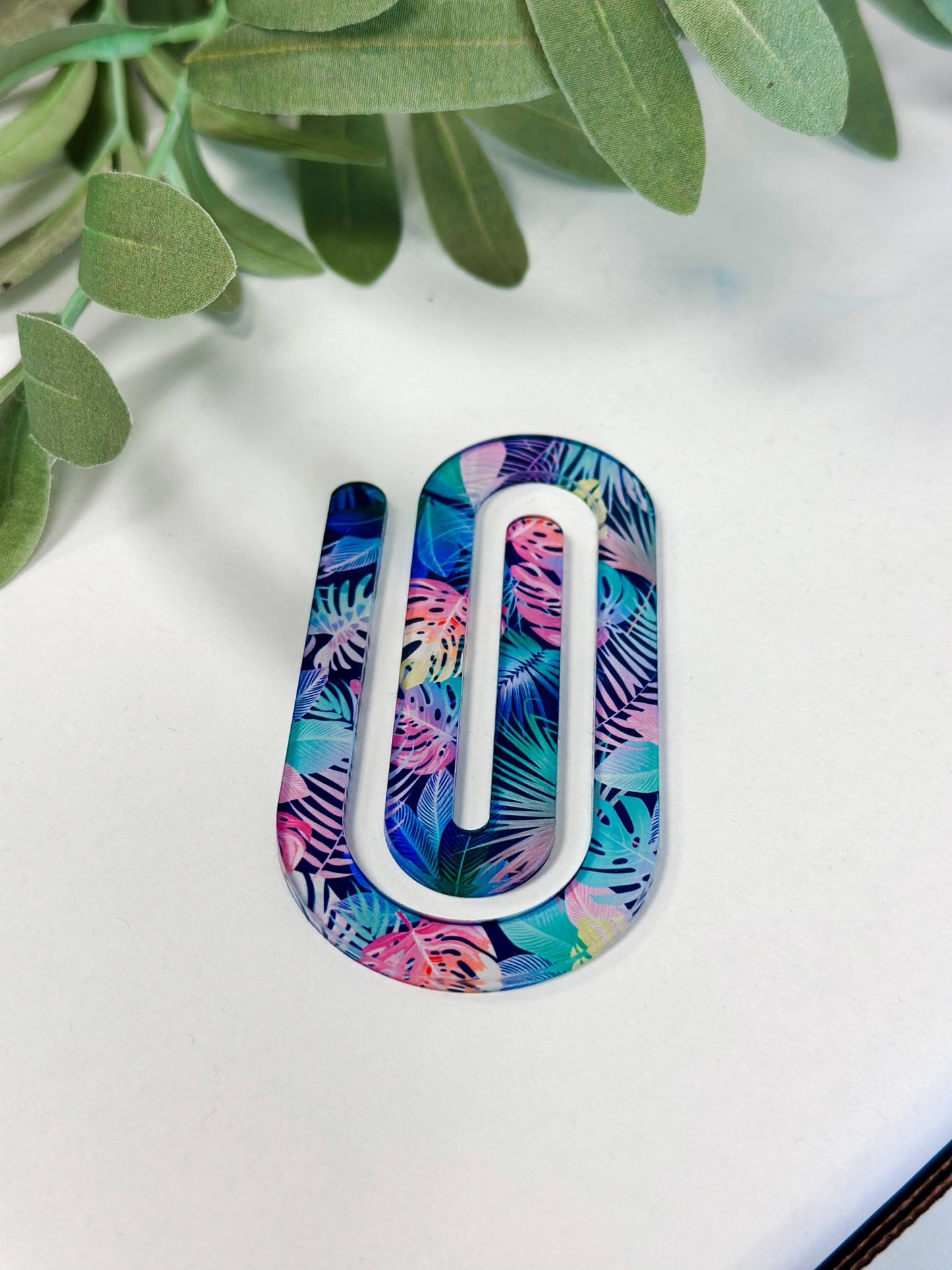 Tropic vibes jumbo paperclip bookmark