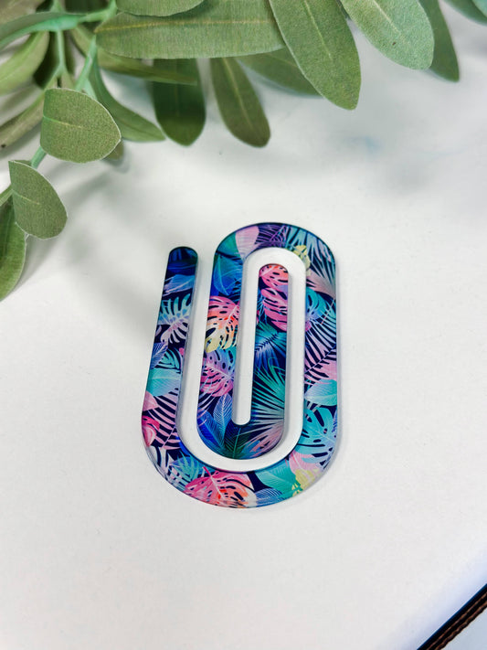 Tropic vibes jumbo paperclip bookmark