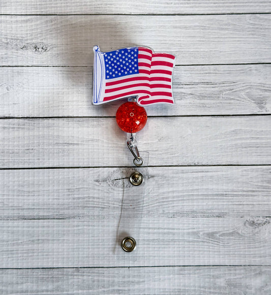 Flag badge reel